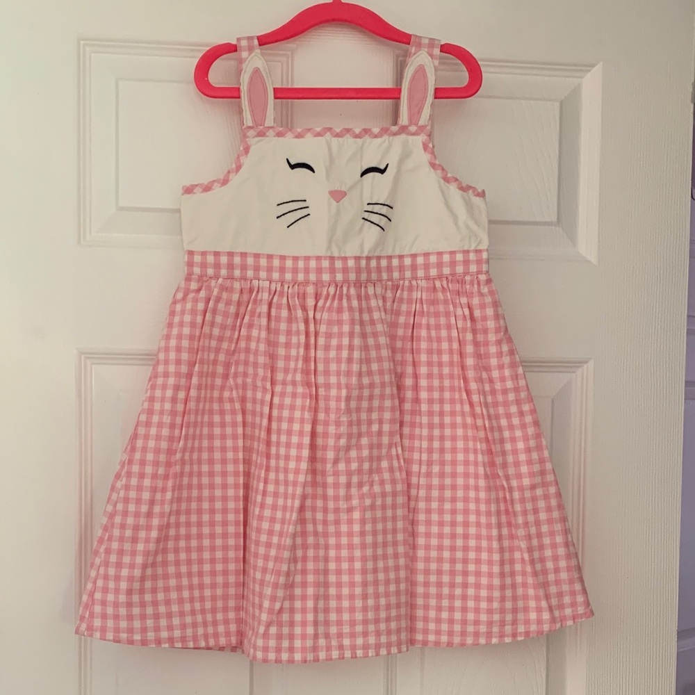 Gymboree Pink and White Gingham Bunny Dress